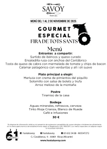 Menú Fira tots Sants